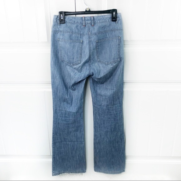 Faconnable High Rise Wide Flare Leg Women's Jeans - Picture 3 of 5